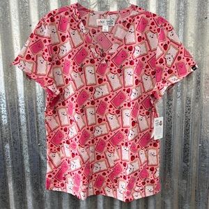 Koi-Scrub Print Top-Women-I love you from the bottom of my Tart-L